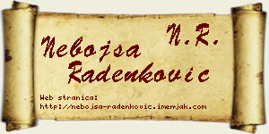 Nebojša Radenković vizit kartica